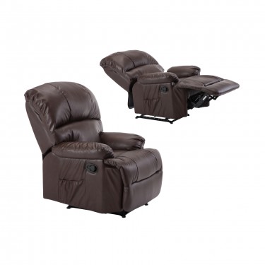 SPACE Πολυθρόνα Massage Σαλονιού - Καθιστικού, PU Καφέ  88x93x102cm [-Καφέ-] [-PU - PVC-] Ε9731,3