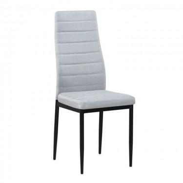 JETTA Καρέκλα Τραπεζαρίας Κουζίνας, Μέταλλο Βαφή Μαύρο Ύφασμα Ανοιχτό Γκρι  40x50x95cm [-Γκρι-, -Μαύρο-] [-Μέταλλο-, -Ύφασμα-] ΕΜ966Β,176