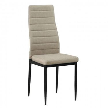 JETTA Καρέκλα Τραπεζαρίας Κουζίνας, Μέταλλο Βαφή Μαύρο Ύφασμα Dark Beige (Συσκ.6)  40x50x95cm [-Μαύρο-, -Μπεζ-Tortora-Sand-Cappuccino-] [-Μέταλλο-, -Ύφασμα-] ΕΜ966Β,136