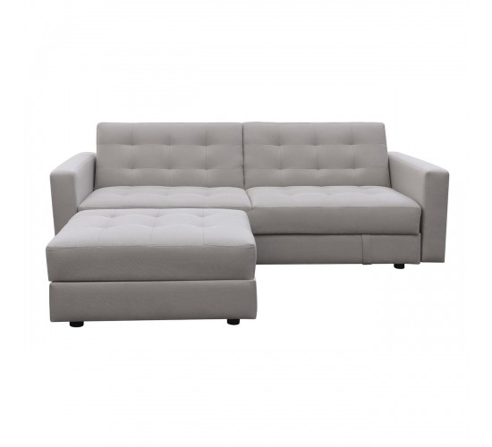 JACKSON Καναπές - Κρεβάτι και Σκαμπό με Χώρους Αποθήκευσης, Ύφασμα Μπεζ  193x141x81 H.77 Bed:101x166x40 [-Μπεζ-Tortora-Sand-Cappuccino-] [-Ύφασμα-] Ε9579,4