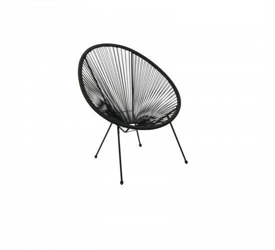 ACAPULCO Πολυθρόνα Μέταλλο Βαφή Μαύρο, Rattan Μαύρο  73x76x89cm [-Μαύρο-] [-Μέταλλο/Wicker-] Ε245,2