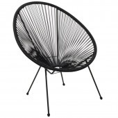 ACAPULCO Πολυθρόνα Μέταλλο Βαφή Μαύρο, Plastic Rattan Μαύρο  70x69x81cm [-Μαύρο-] [-Wicker-, -Μέταλλο-] Ε245,2