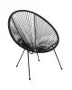 ACAPULCO Πολυθρόνα Μέταλλο Βαφή Μαύρο, Rattan Μαύρο  73x76x89cm [-Μαύρο-] [-Μέταλλο/Wicker-] Ε245,2