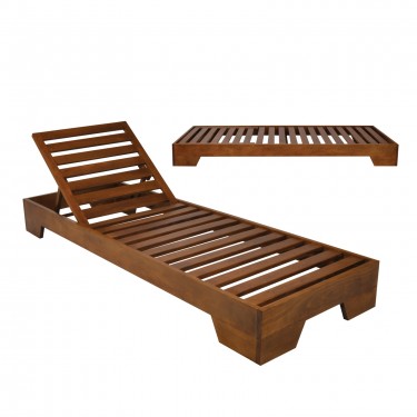 VERANO Ξαπλώστρα (A) Καρυδί Οξιά  74x213x22cm [-Καρυδί-] [-Ξύλο-] Ε225,11