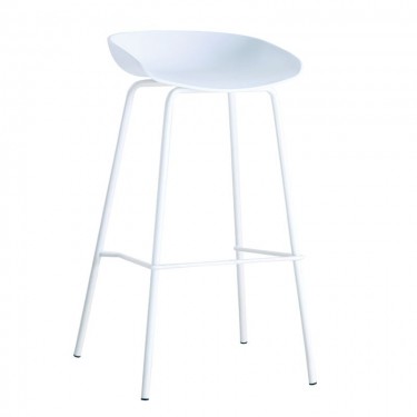 PENTOS Σκαμπό BAR, Μέταλλο Βαφή Άσπρο, PP Άσπρο  49x46x76/83cm [-Άσπρο-] [-PP - PC - ABS-, -Μέταλλο-] Ε511,2