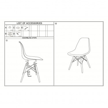 ART Wood Καρέκλα Τραπεζαρίας - Κουζίνας, Πόδια Οξιά, Κάθισμα PP Άσπρο - 1 Step K/D  46x52x82cm [-Άσπρο-, -Φυσικό-] [-PP - PC - ABS-, -Ξύλο-] ΕΜ123,1W