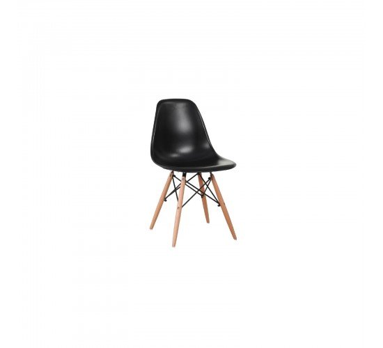 ART Wood Kαρέκλα Τραπεζαρίας Κουζίνας Ξύλο - PP Μαύρο  46x52x82cm [-Φυσικό/Μαύρο-] [-Ξύλο/PP - PC - ABS-] ΕΜ123,2W