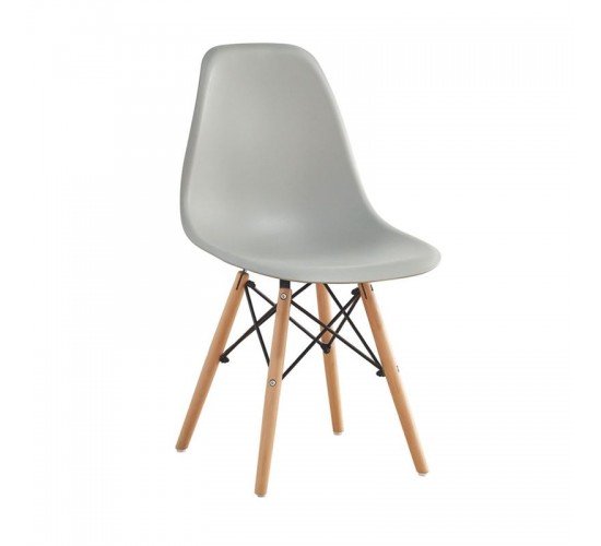 ART Wood Καρέκλα Τραπεζαρίας Κουζίνας Ξύλο - PP Γκρι  46x52x82cm [-Φυσικό/Γκρι-] [-Ξύλο/PP - PC - ABS-] ΕΜ123,01W