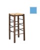 ΤΑΒΕΡΝΑΣ Σκαμπό BAR, Οξιά Εμποτισμός Λάκα Γαλάζιο, Κάθισμα Ψάθα  35x35x80cm [-Μπλε-] [-Ξύλο-, -Ψάθα-] Ρ977,Ε4