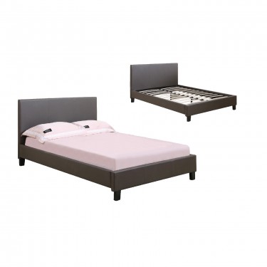 WILTON Κρεβάτι Μονό, για Στρώμα 90x190cm, Pu Σκούρο Καφέ  97x203x89cm [-Καφέ-] [-PU - PVC-] Ε8060,21