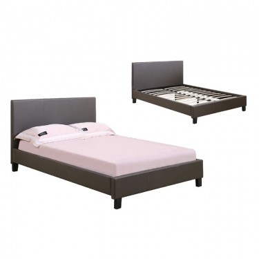 WILTON Κρεβάτι Μονό, για Στρώμα 90x190cm, Pu Σκούρο Καφέ  97x203x89cm [-Καφέ-] [-PU - PVC-] Ε8060,21