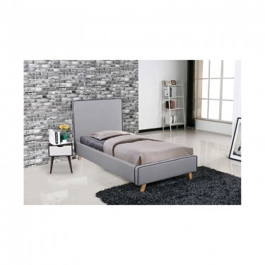 MORISSON Κρεβάτι Μονό, για Στρώμα 90x190cm, Ύφασμα Ανοιχτό Γκρι  101x206x110cm [-Γκρι-] [-Ύφασμα-] Ε8081,1