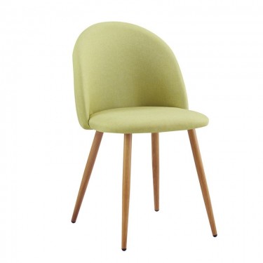 BELLA Καρέκλα Τραπεζαρίας, Μέταλλο Βαφή Φυσικό, Ύφασμα Απόχρωση Lime  50x56x80cm [-Πράσινο-, -Φυσικό-] [-Μέταλλο-, -Ύφασμα-] ΕΜ762,2