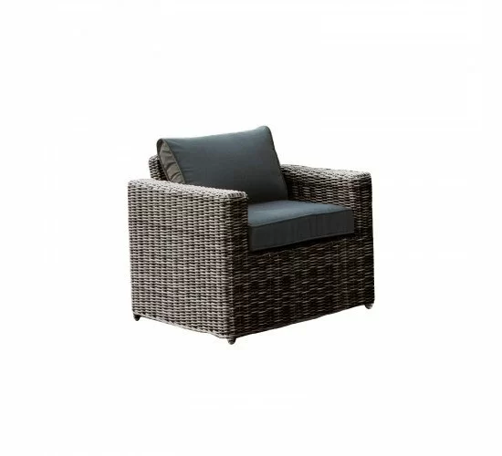 ARIZONA Πολυθρόνα Καθιστικού Κήπου ALU, Wicker Grey Brown, Μαξιλάρια Ανθρακί  77x77x73cm [-Καφέ Γκρι-] [-Αλουμίνιο/Wicker-] Ε6734,1