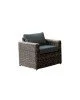 ARIZONA Πολυθρόνα Καθιστικού Κήπου ALU, Wicker Grey Brown, Μαξιλάρια Ανθρακί  77x77x73cm [-Καφέ Γκρι-] [-Αλουμίνιο/Wicker-] Ε6734,1