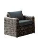 ARIZONA Πολυθρόνα Καθιστικού Κήπου ALU, Wicker Grey Brown, Μαξιλάρια Ανθρακί  77x77x73cm [-Καφέ Γκρι-] [-Αλουμίνιο/Wicker-] Ε6734,1