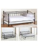MARIN Daybed Κρεβάτι (90x190)   Βοηθητικό Κρεβάτι (85x185) Μέταλλο Βαφή Μαύρο  198x97x93   185x85x36cm [-Μαύρο-] [-Μέταλλο-] Ε8043,1