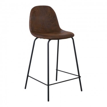 CELINA Σκαμπό BAR με Πλάτη, Μέταλλο Βαφή Μαύρο, Ύφασμα Suede Απόχρωση Καφέ  47x48x77/105cm [-Καφέ-, -Μαύρο-] [-Μέταλλο-, -Ύφασμα-] ΕΜ901,9