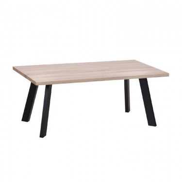 BAXTER Τραπεζάκι Σαλονιού Καθιστικού, Μέταλλο Βαφή Μαύρο, Sonoma  110x60x45cm [-Μαύρο-, -Φυσικό-] [-MDF - Κόντρα Πλακέ - Καπλαμάς - Νοβοπάν-, -Μέταλλο-] ΕΜ754