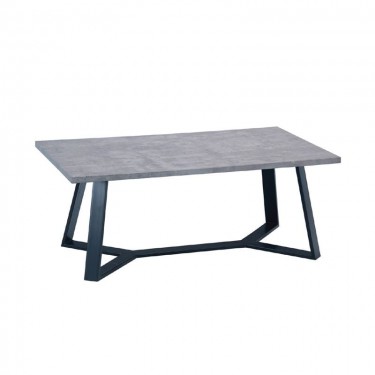 HANSON Τραπεζάκι Σαλονιού Καθιστικού, Μέταλλο Βαφή Μαύρο, Cement  110x60x45cm [-Γκρι-, -Μαύρο-] [-MDF - Κόντρα Πλακέ - Καπλαμάς - Νοβοπάν-, -Μέταλλο-] ΕΜ755,3