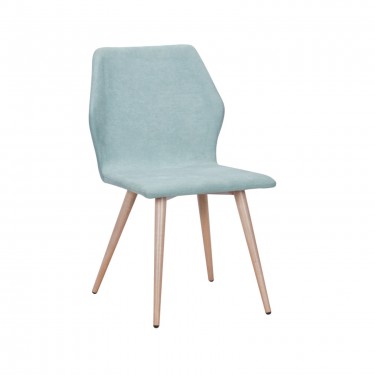 LETO Καρέκλα Τραπεζαρίας Κουζίνας, Μέταλλο Βαφή Φυσικό, Ύφασμα Βεραμάν  46x57x86cm [-Πράσινο-, -Φυσικό-] [-Μέταλλο-, -Ύφασμα-] ΕΜ772,2