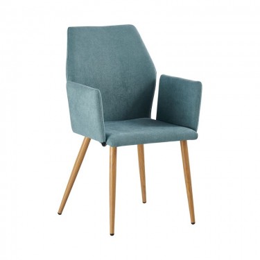 LETO Πολυθρόνα Τραπεζαρίας Κουζίνας, Μέταλλο Βαφή Φυσικό, Ύφασμα Βεραμάν  55x56x86cm [-Πράσινο-, -Φυσικό-] [-Μέταλλο-, -Ύφασμα-] ΕΜ773,2