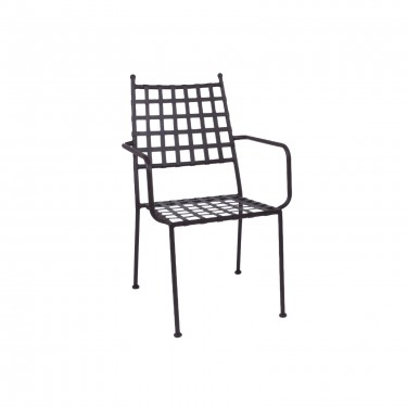 PATON Πολυθρόνα Κήπου Βεράντας, Μέταλλο Βαφή Sand Brown Mesh - Στοιβαζόμενη  54x62x92cm [-Καφέ-] [-Μέταλλο-] Ε5143