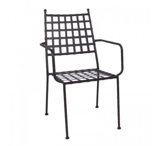 PATON Πολυθρόνα Κήπου Βεράντας, Μέταλλο Βαφή Sand Brown Mesh - Στοιβαζόμενη  54x62x92cm [-Καφέ-] [-Μέταλλο-] Ε5143