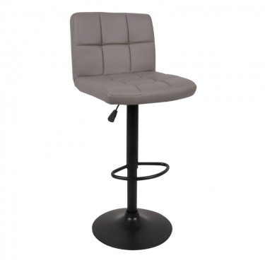 LINO Σκαμπό BAR με Πλάτη, Μέταλλο Μαύρο, PU Cappuccino, Ρύθμιση Ύψους, Περιστρεφόμενο  44x50x62/92-83/113cm [-Μαύρο-, -Μπεζ-Tortora-Sand-Cappuccino-] [-PU - PVC-, -Μέταλλο-] ΕΜ412,5Μ