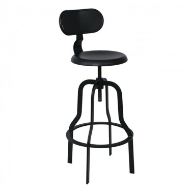 BRUNO Σκαμπό BAR με Πλάτη, Μέταλλο Βαφή Μαύρο, Ύψος Ρυθμιζόμενο, Περιστρεφόμενο  43x50x67/91-82/106cm [-Μαύρο-] [-Μέταλλο-] Ε5138,1