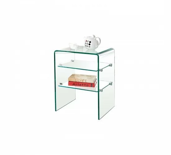 GLASSER Ραφιέρα Clear  2 Ράφια - Γυαλί 10mm / 6mm  50x40x58cm [-Clear-] [-Bent Glass - Γυαλί-] ΕΜ729