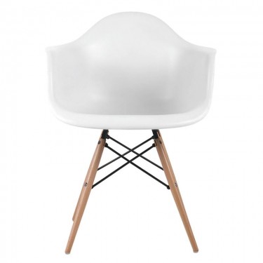 ALEA Wood Πολυθρόνα Ξύλο, ΡΡ Άσπρο  62x58x81cm [-Άσπρο-, -Φυσικό-] [-PP - PC - ABS-, -Ξύλο-] ΕΜ129,1W