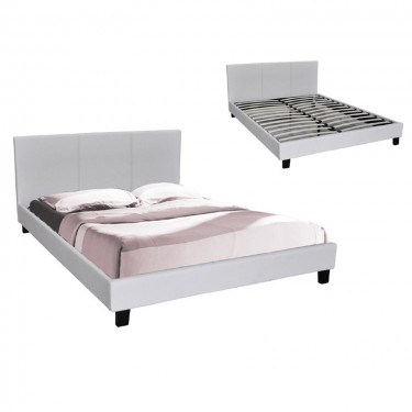 WILTON Κρεβάτι Μονό, για Στρώμα 90x190cm, Pu Άσπρο  97x203x89cm [-Άσπρο-] [-PU - PVC-] Ε8060,11