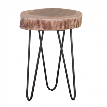 FUEGO Τραπεζάκι Σαλονιού Καθιστικού, Μέταλλο Βαφή Μαύρο, Ξύλο Ακακία Φυσικό   /-35x35x45cm [-Μαύρο-, -Φυσικό-] [-Μέταλλο-, -Ξύλο-] ΕΑ7059,1