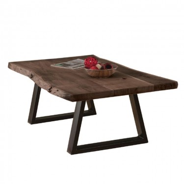 LIZARD Τραπεζάκι Σαλονιού Καθιστικού, Μέταλλο Βαφή Μαύρο, Ξύλο Ακακία Καρυδί  115x65x40cm [-Καρυδί-, -Μαύρο-] [-Μέταλλο-, -Ξύλο-] ΕΑ7101,1