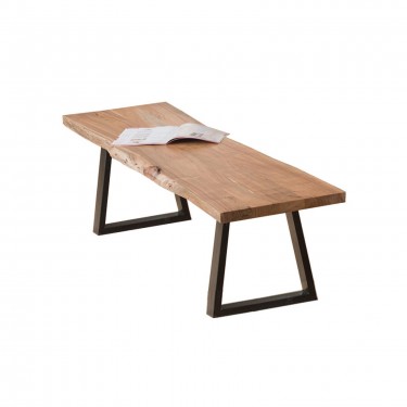 LIZARD Slim Πάγκος Μέταλλο Βαφή Μαύρο, Ξύλο Ακακία Φυσικό  160x45x45cm Solid Wood 25mm [-Μαύρο-, -Φυσικό-] [-Μέταλλο-, -Ξύλο-] ΕΑ7094,S