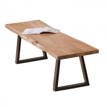 LIZARD Slim Πάγκος Μέταλλο Βαφή Μαύρο, Ξύλο Ακακία Φυσικό  160x45x45cm Solid Wood 25mm [-Μαύρο-, -Φυσικό-] [-Μέταλλο-, -Ξύλο-] ΕΑ7094,S