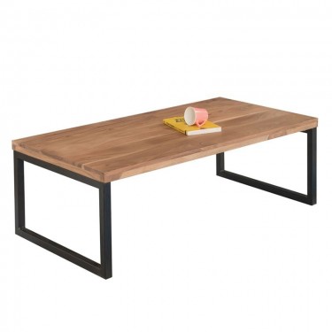 TAMPA Τραπεζάκι Σαλονιού Καθιστικού, Μέταλλο Βαφή Μαύρο, Ξύλο Ακακία Φυσικό  115x60x40cm [-Μαύρο-, -Φυσικό-] [-Μέταλλο-, -Ξύλο-] ΕΑ7049