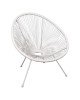 ACAPULCO Πολυθρόνα Μέταλλο Βαφή Άσπρο, Rattan Άσπρο  73x76x89cm [-Άσπρο-] [-Μέταλλο/Wicker-] Ε245,Α1