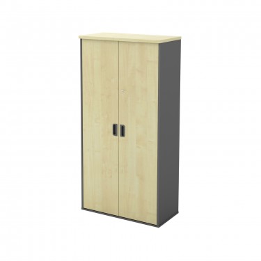 ΝΤΟΥΛΑΠΑ-Α Γραφείου Δίφυλλη, 4 Ράφια, Απόχρωση Dark Grey - Beech  80x40x172cm [-Ανθρακί-, -Φυσικό-] [-Melamine-] ΕΟ126,5