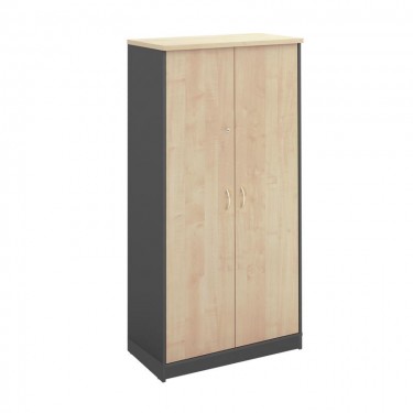 ΝΤΟΥΛΑΠΑ-Α Γραφείου Δίφυλλη, 4 Ράφια, Απόχρωση Dark Grey - Beech  80x40x172cm [-Ανθρακί-, -Φυσικό-] [-Melamine-] ΕΟ126,5