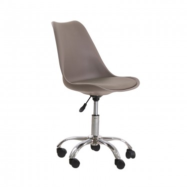 MARTIN Καρέκλα Γραφείου, Βάση Χρώμιο Βαρέως Τύπου PP/Pu Sand Beige Μονταρισμένη Ταπετσαρία  51x55x78/88cm [-Μπεζ-Tortora-Sand-Cappuccino-] [-PP - PC - ABS-, -PU - PVC-] ΕΟ201,3W