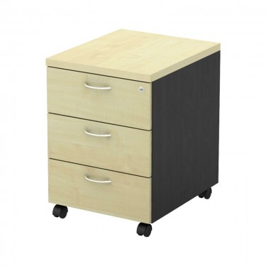 ΣΥΡΤΑΡΙΕΡΑ Τροχήλατη, Με 3 συρτάρια, Απόχρωση Dark Grey - Beech  40x48x56cm [-Ανθρακί-, -Φυσικό-] [-Melamine-] ΕΟ994