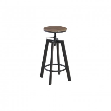 YORK Σκαμπό BAR, Μέταλλο Βαφή Σκούρο Καφέ, Καρυδί, Ρύθμιση Ύψους, Περιστρεφόμενο  44x44x63/73cm Κάθισμα:Φ30cm [-Καρυδί-, -Καφέ-] [-MDF - Κόντρα Πλακέ - Καπλαμάς - Νοβοπάν-, -Μέταλλο-] ΕΜ9793,1