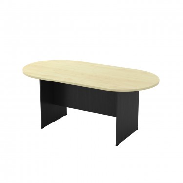 ΣΥΝΕΔΡΙΟΥ-A Τραπέζι Οβάλ Απόχρωση Dark Grey - Beech  180x90x75cm [-Ανθρακί-, -Φυσικό-] [-Melamine-] ΕΟ122,2