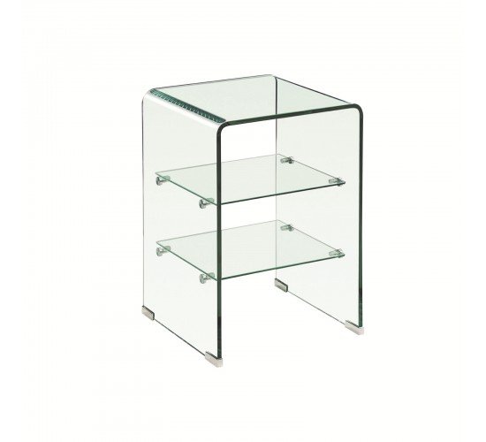 GLASSER Ραφιέρα Clear  2 Ράφια - Γυαλί 10mm / 5mm  40x40x60cm [-Clear-] [-Bent Glass - Γυαλί-] ΕΜ729,1