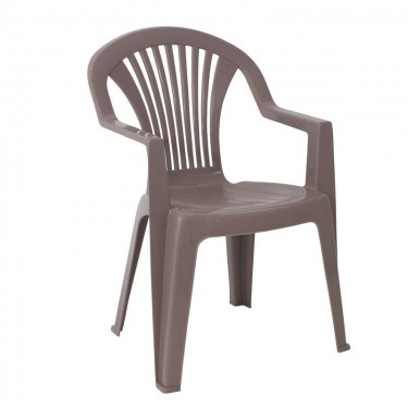 LIDO Πολυθρόνα Τραπεζαρίας Κήπου - Βεράντας Στοιβαζόμενη, PP Απόχρωση Tortora  58x57x81cm [-Μπεζ-Tortora-Sand-Cappuccino-] [-PP - PC - ABS-] Ε327,4