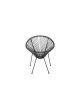 ACAPULCO Πολυθρόνα Μέταλλο Βαφή Μαύρο, Rattan Γκρι  73x76x89cm [-Μαύρο/Γκρι-] [-Μέταλλο/Wicker-] Ε245,4