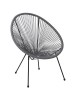 ACAPULCO Πολυθρόνα Μέταλλο Βαφή Μαύρο, Rattan Γκρι  73x76x89cm [-Μαύρο/Γκρι-] [-Μέταλλο/Wicker-] Ε245,4