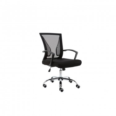 BF2120 Πολυθρόνα Γραφείου Βάση Χρώμιο - Mesh Μαύρο  57x65x92/102cm [-Μαύρο-] [-Ύφασμα Mesh-] ΕΟ258,1